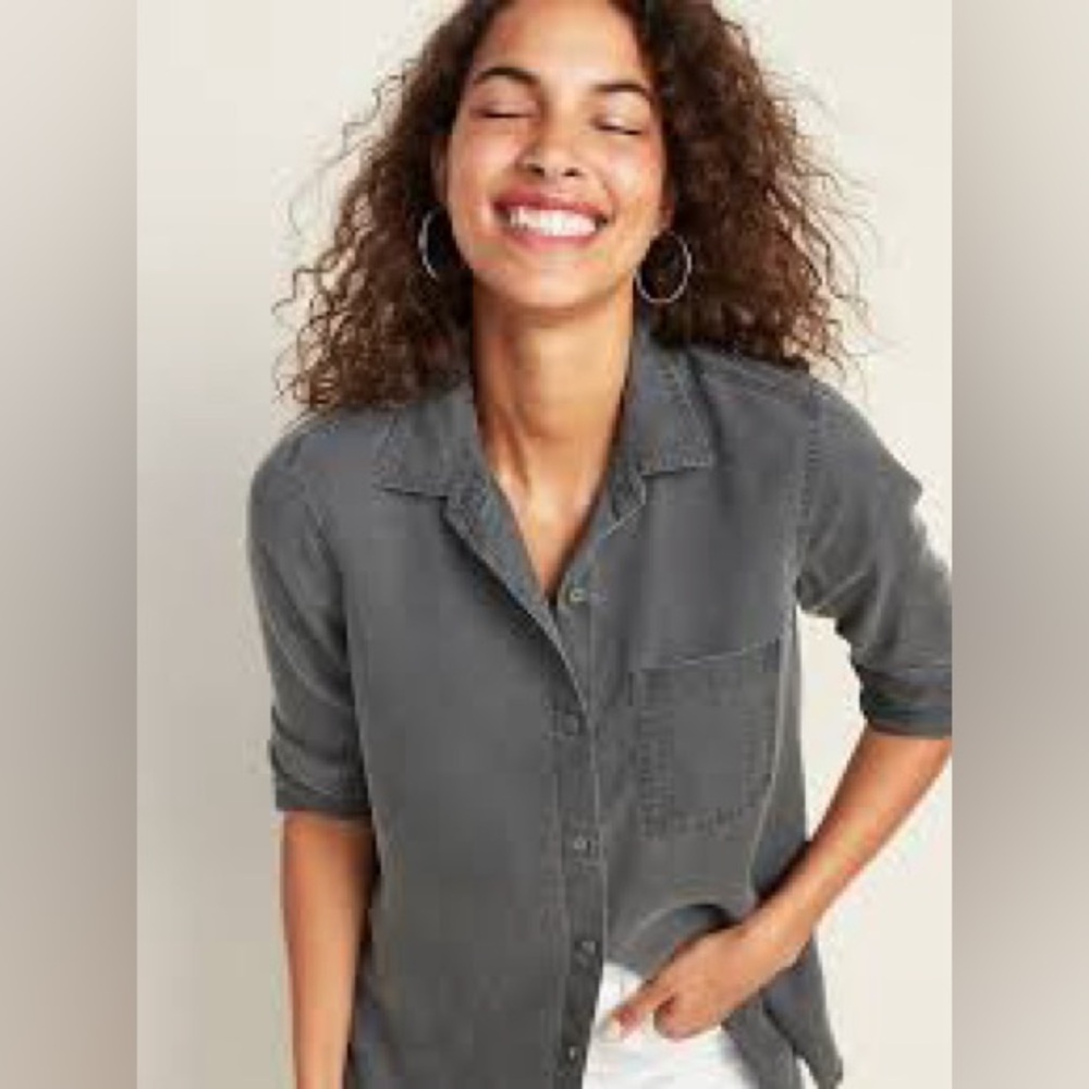 OLD NAVY Relaxed Tencel Button up Shirt - Green
